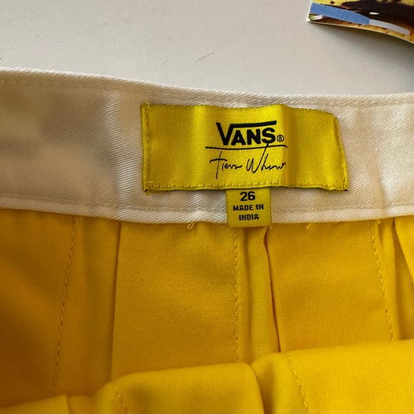 Vans X Tierra Whack Yellow Pleated Black/White Checkered High Rise Skirt NWT 26 - Picture 12 of 16